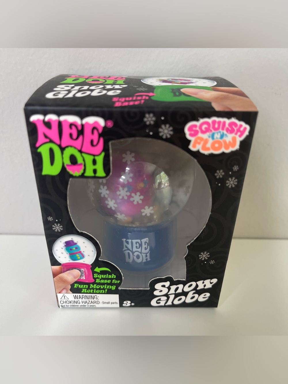 NeeDoh Blue Snow Globe Squish-N-Flow NEW Holiday Fidget Toy